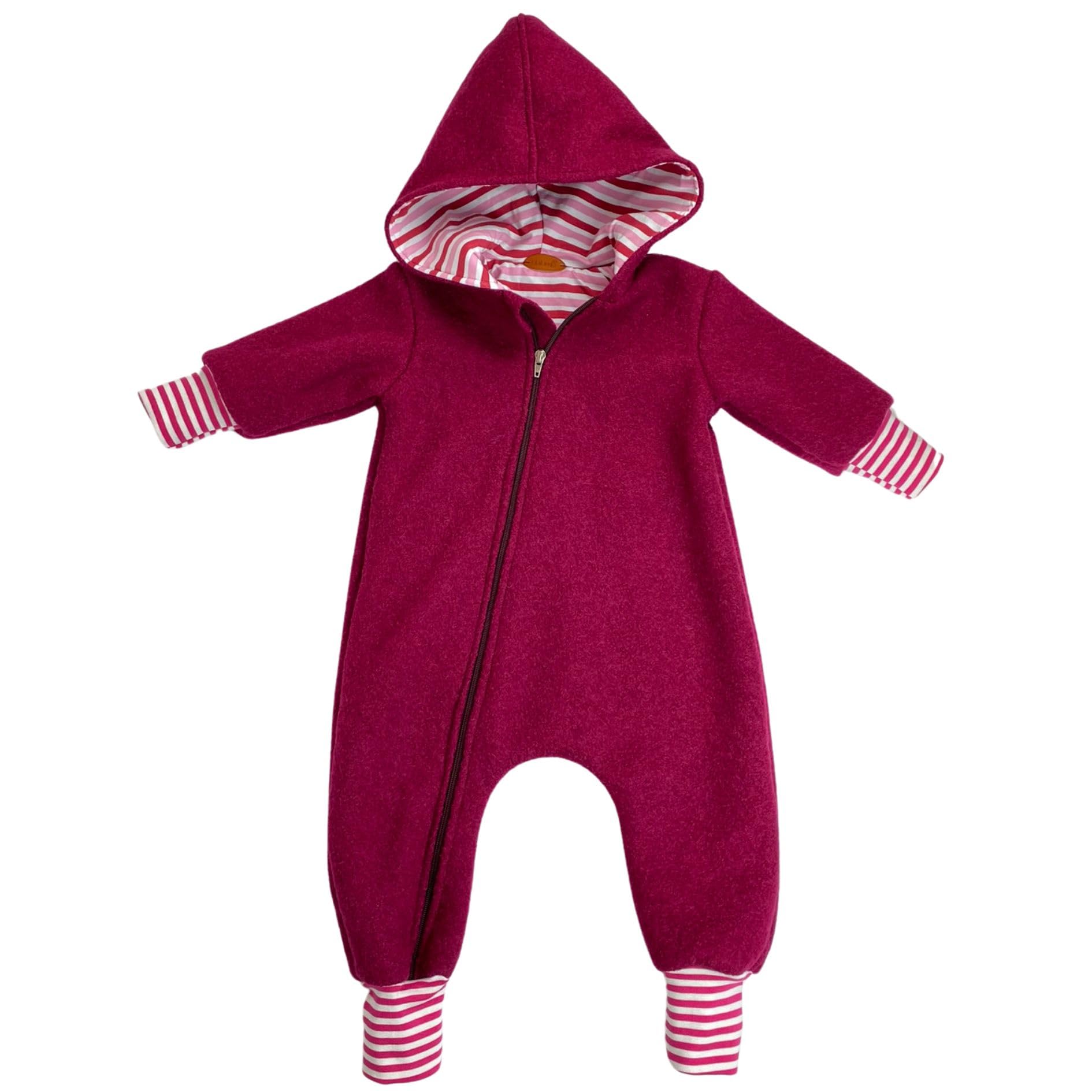 Lilakind Wollwalk Overall Baby & Kinder – Walkoverall mit Kapuze aus Walkloden – Handmade in Germany Einteiler in 5 Farben – Größen 56–122