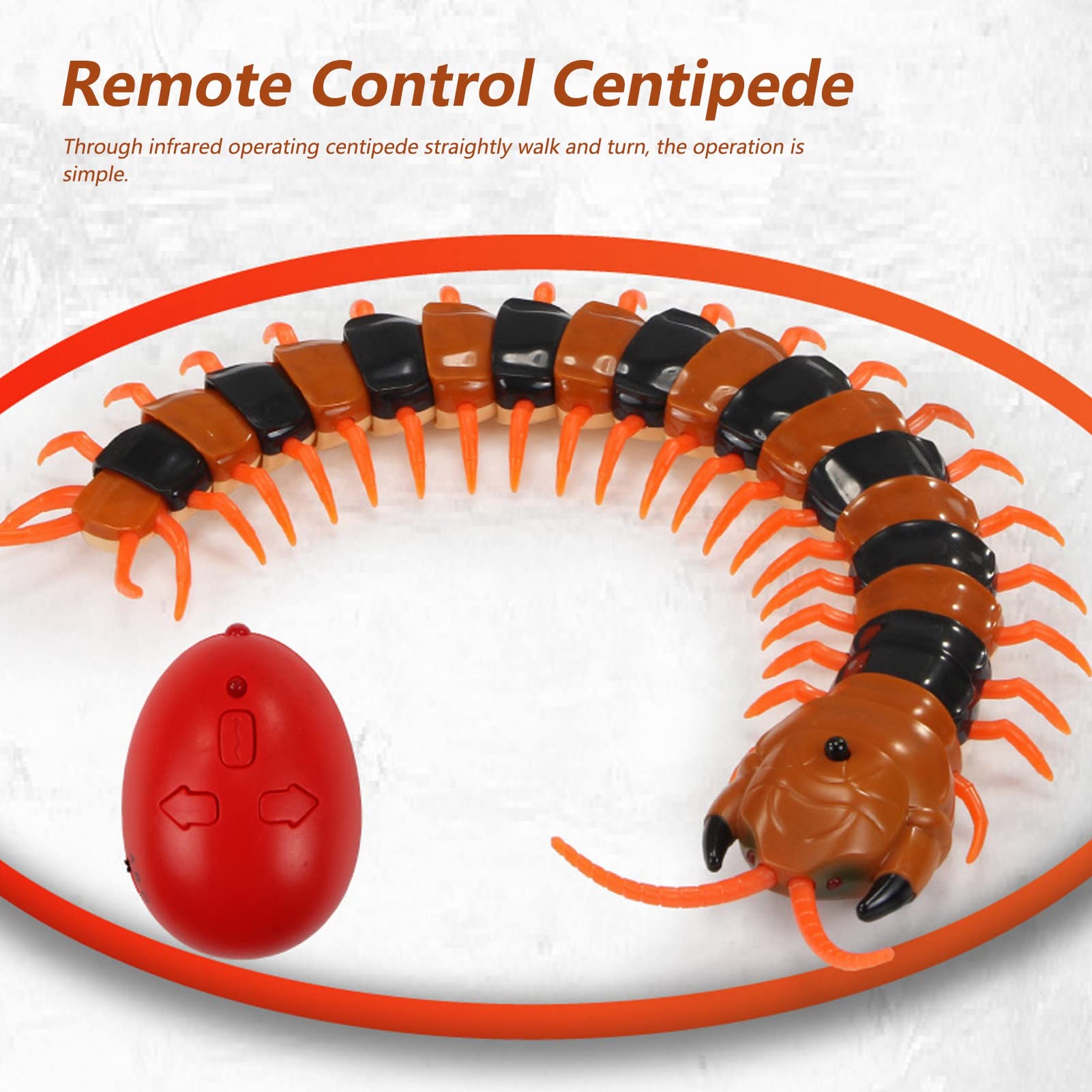 Juguete de Ciempiés con Control Remoto Simulación de Scolopendra Realista Operado por Infrarrojos Movimiento Rápido Cuerpo Flexible Ojos Intermitentes Juego de Trucos para