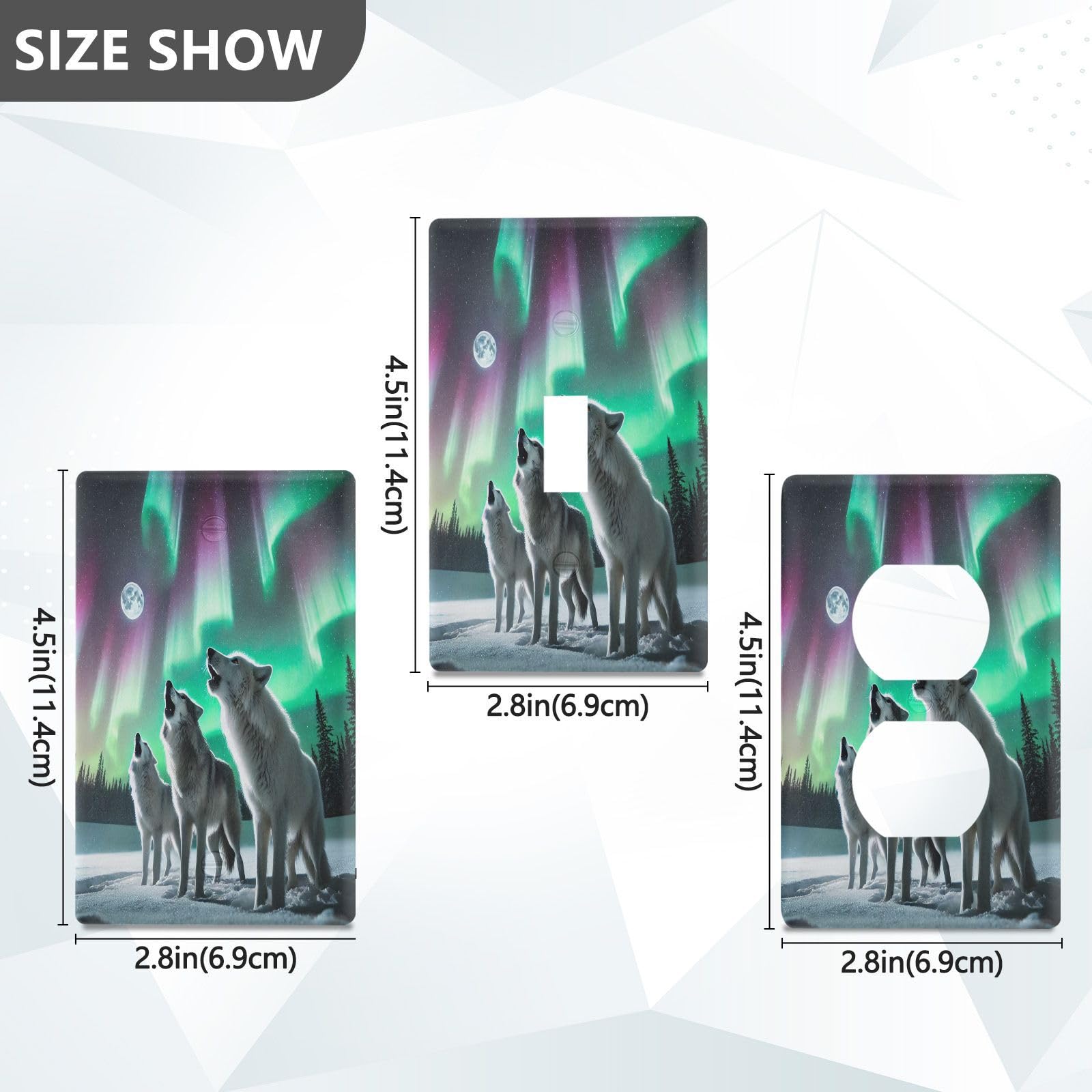 Wolf Light Switch Cover Decorative Receptacle Outlet Wall Plate Guard Plastic Wall Outlet Cover for Home Decor Room Bedroom Bathroom (Unused Outlet Cover)