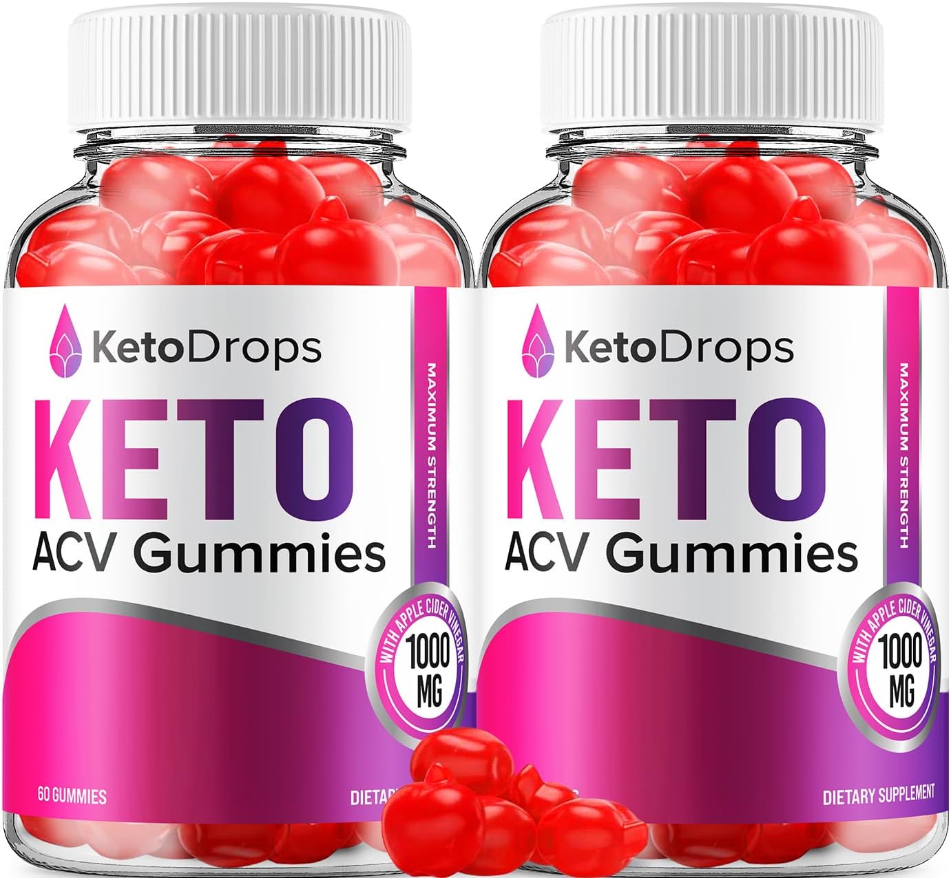 (2 Pack) Keto Drops ACV Gummies - Advanced Formula Drops Keto Plus ACV Apple Cider Vinegar Dietary Supplement Men Women (120 Gummies)