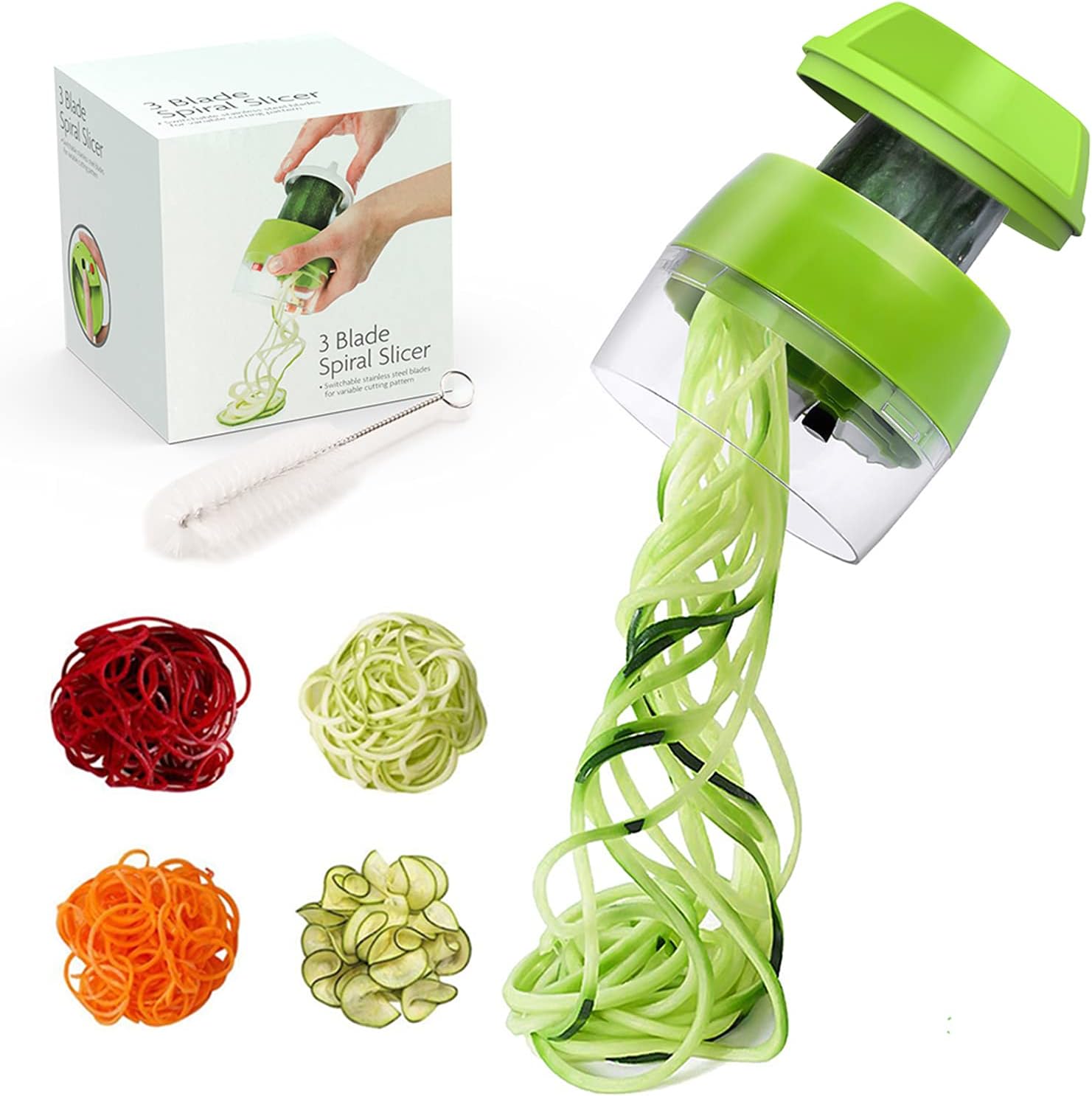 Vegetable Cutter - Vegetable Spiralizer 4 in 1, Spaghetti Vegetable Spiral, Vegetable Spiralizer Slicer for Zucchini Noodles, Spaghetti Carrot, Cucumber Tagliatelle