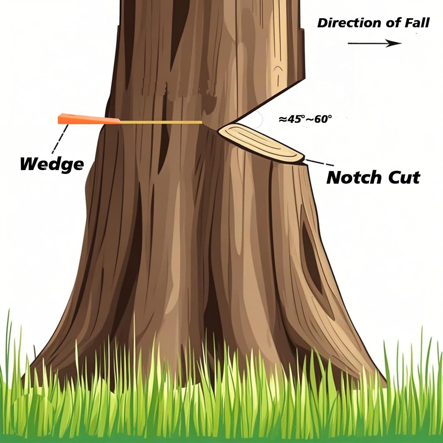 kuzuryu 6pcs Tree Felling Wedges for Chainsaw Safety - ABS Plastic Logging Tools with Anti-Slip Teeth, 3 Sizes (5.5/8/10 Inch) & Mesh Bag