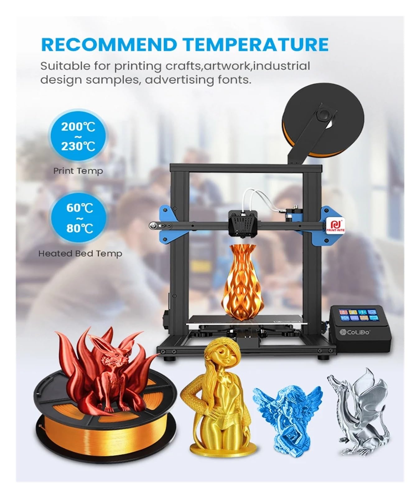 Filament PLA do drukarek 3D, Filament jedwabny PLA do drukarki 3D 1,75 mm kg, wielokolorowy(Silk Rainbow)