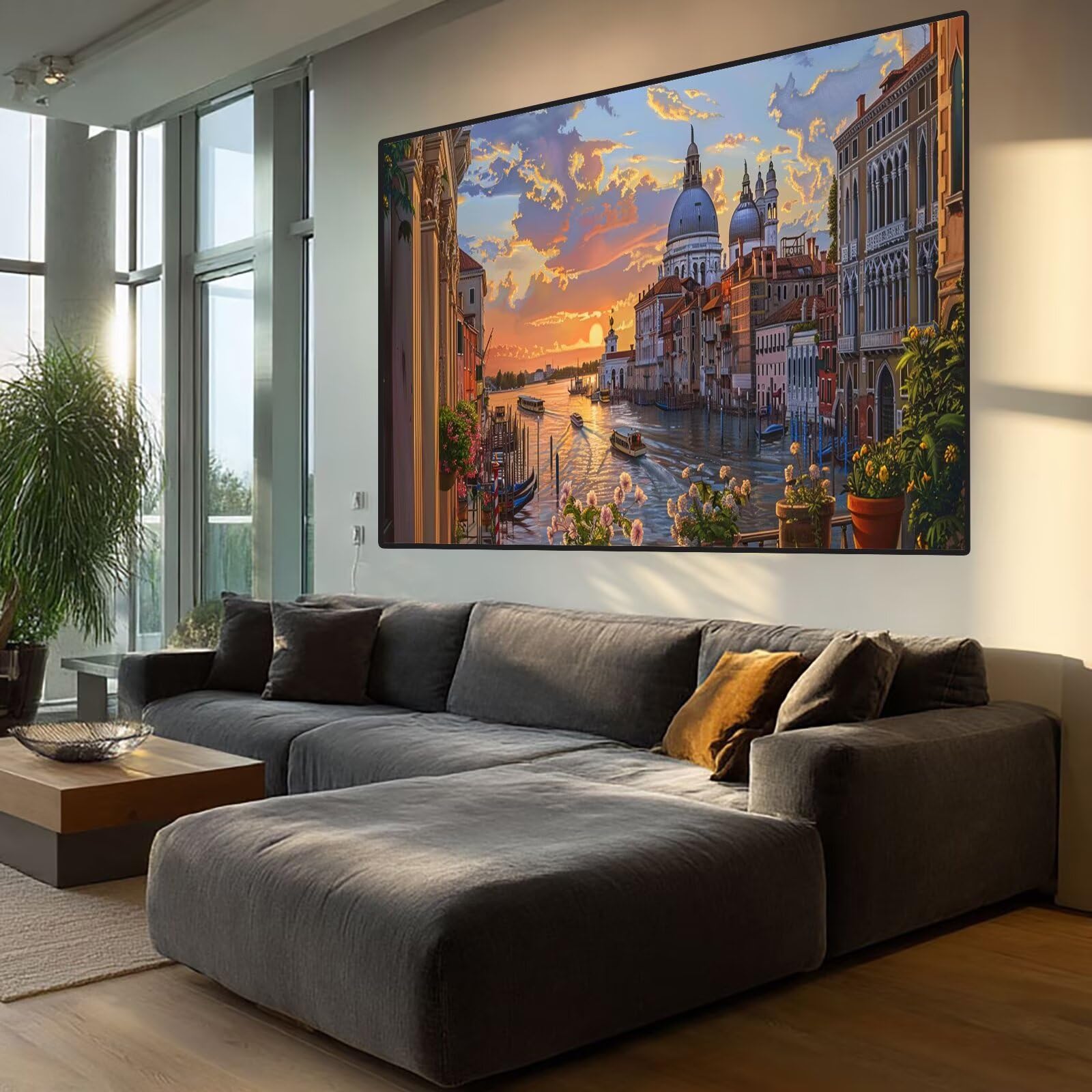 City Diamond Art Sunset Diamond Painting Arts and Crafts for Adults 5D Diamont Painting Kits Adults Crysta Cross Stitch Pictures, DIY Zestaw do haftowania dla początkujących, dekoracja ścienna do domu