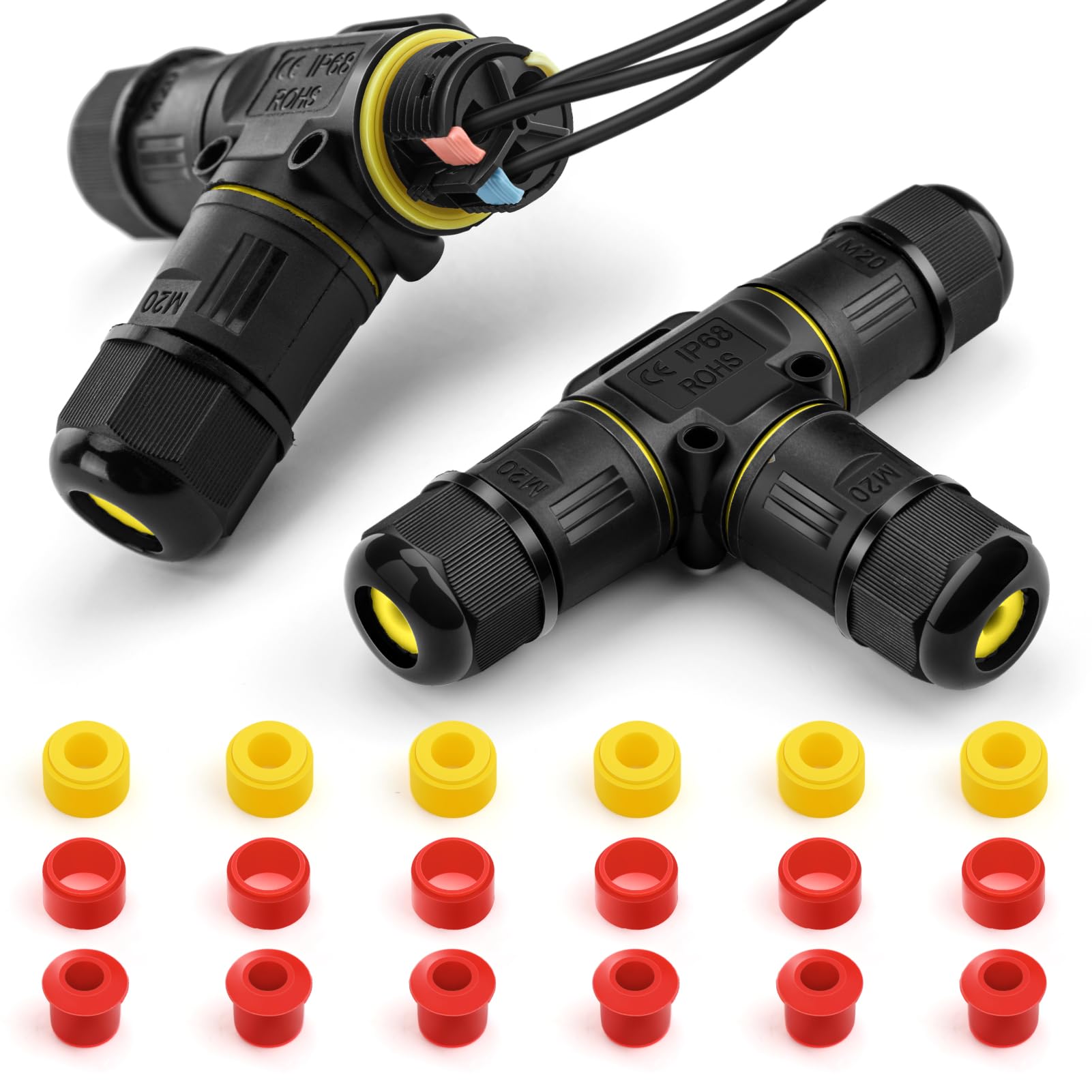 LustLocke Kabelverbinder IP68 | 3 Polig Wasserdicht Für Außenbereich