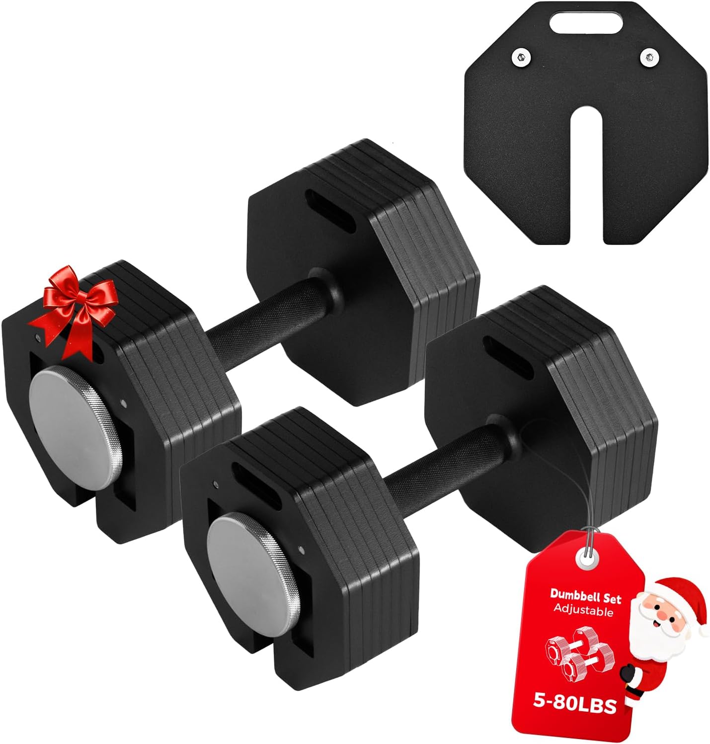 Justerbare håndvægtsæt, hver 50/80/90lb par holdbart stål bygning, frie vægte håndvægte sæt med 2 med skridsikkert håndtag, til mænd/kvinder træningsudstyr til hjemmestyrketræningsudstyr 50/80/90lbsx2