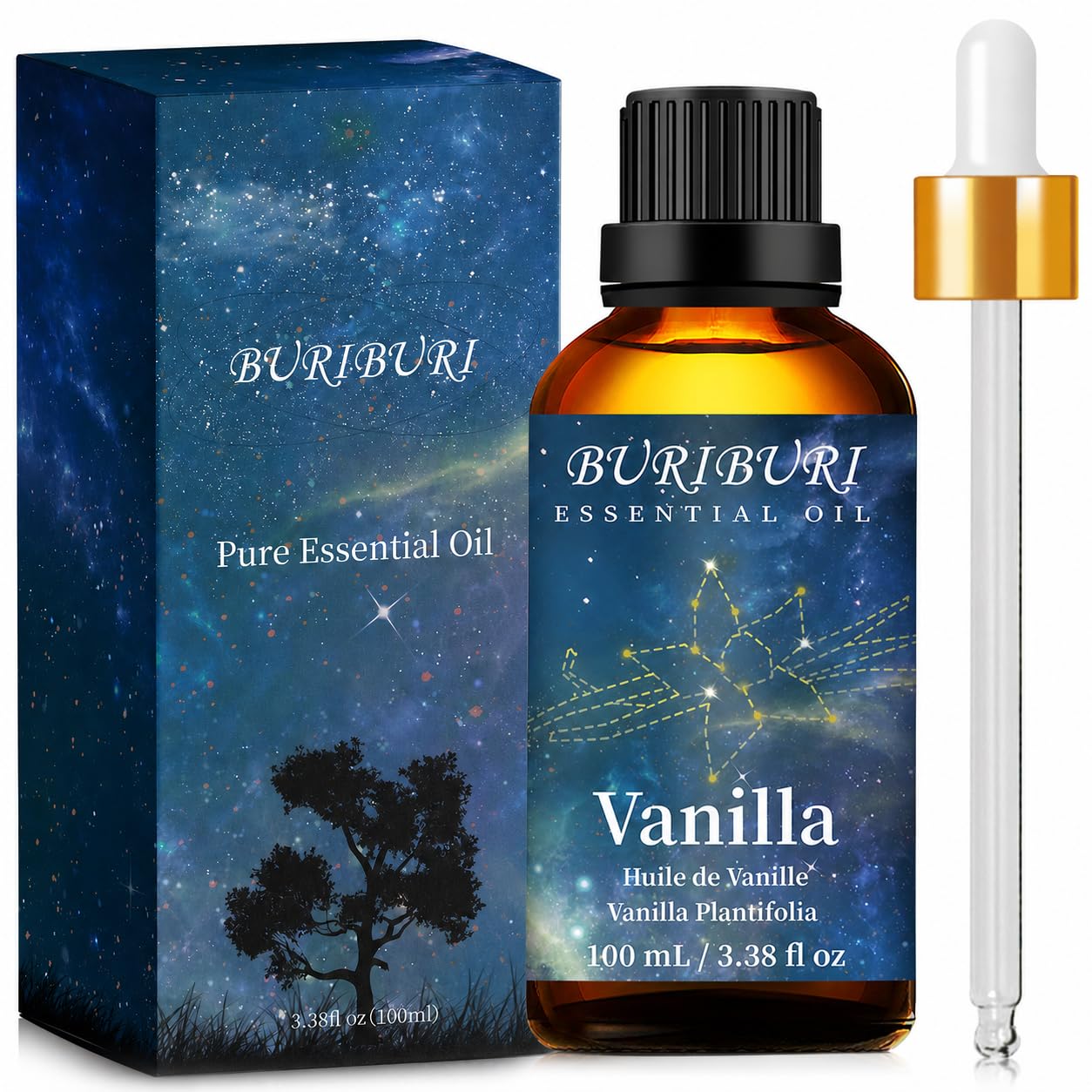 BURIBURI Vanilla Essential Oil, Sweet Aroma for Wax Melts 100ML