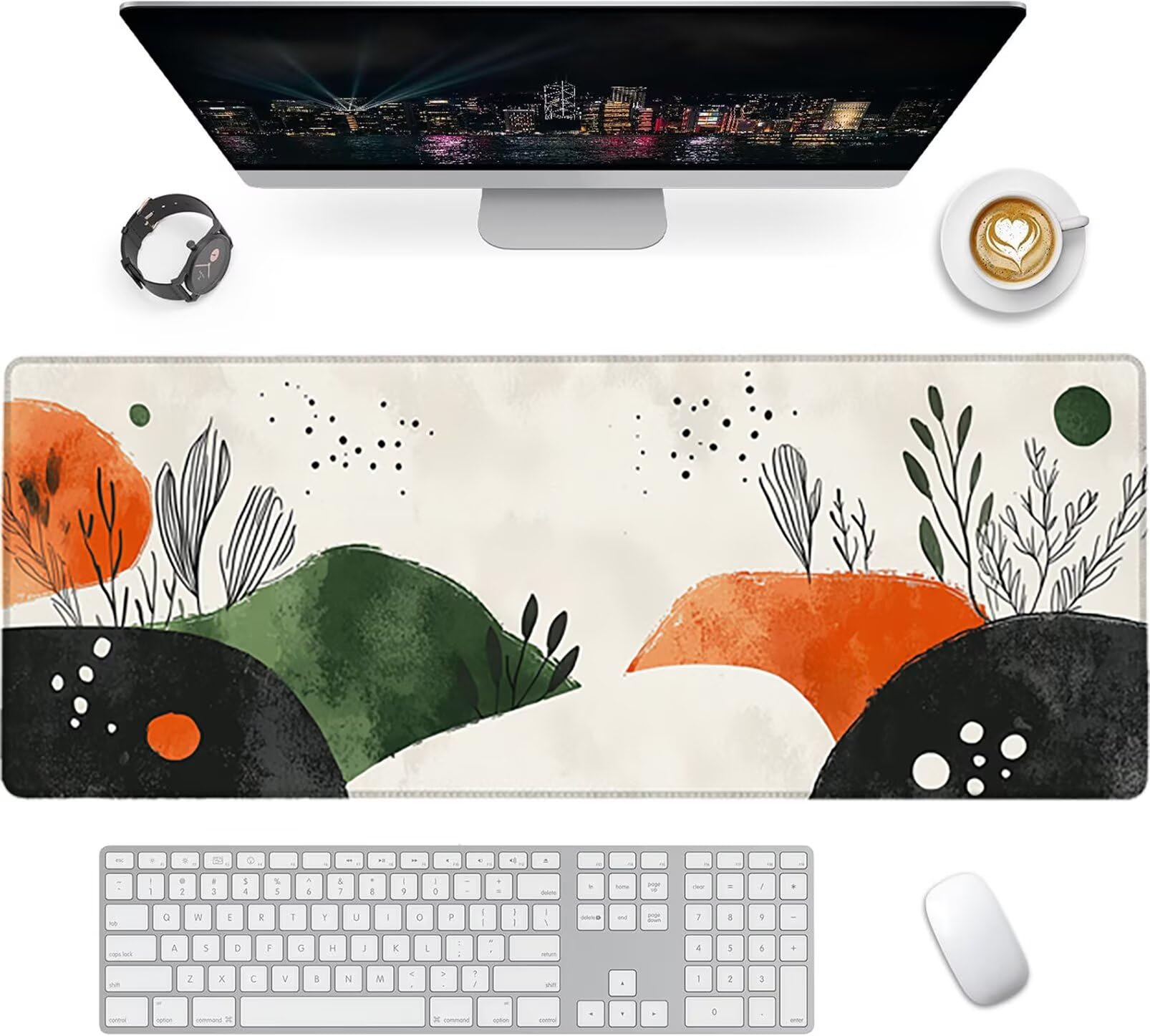 Lpfieonn Einfach Schreibtischunterlage XXL, Anlage Schreibtischunterlagen Großes, Gaming Mousepad XXL mit ernähter Rand und Rutschfeste Gummibasis, Desk Mat für PC/Laptop/Mausa 120x60cm PF-2364