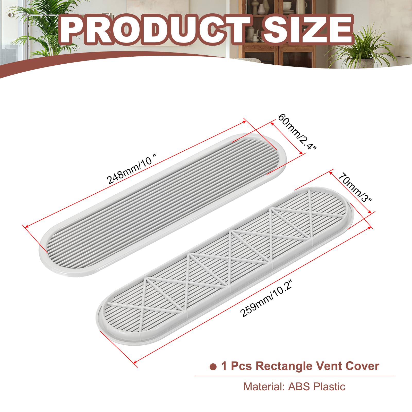 PATIKIL 10 Inch Oval Ventilation Grille - Image 2