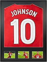 Giftgarden Football Shirt Frame Display Kit, Black Aluminium Frame for Football Shirts - Wall-Mounted Jersey Display for Football, Rugby, Cricket, and Band T-Shirts, 60x80 cm