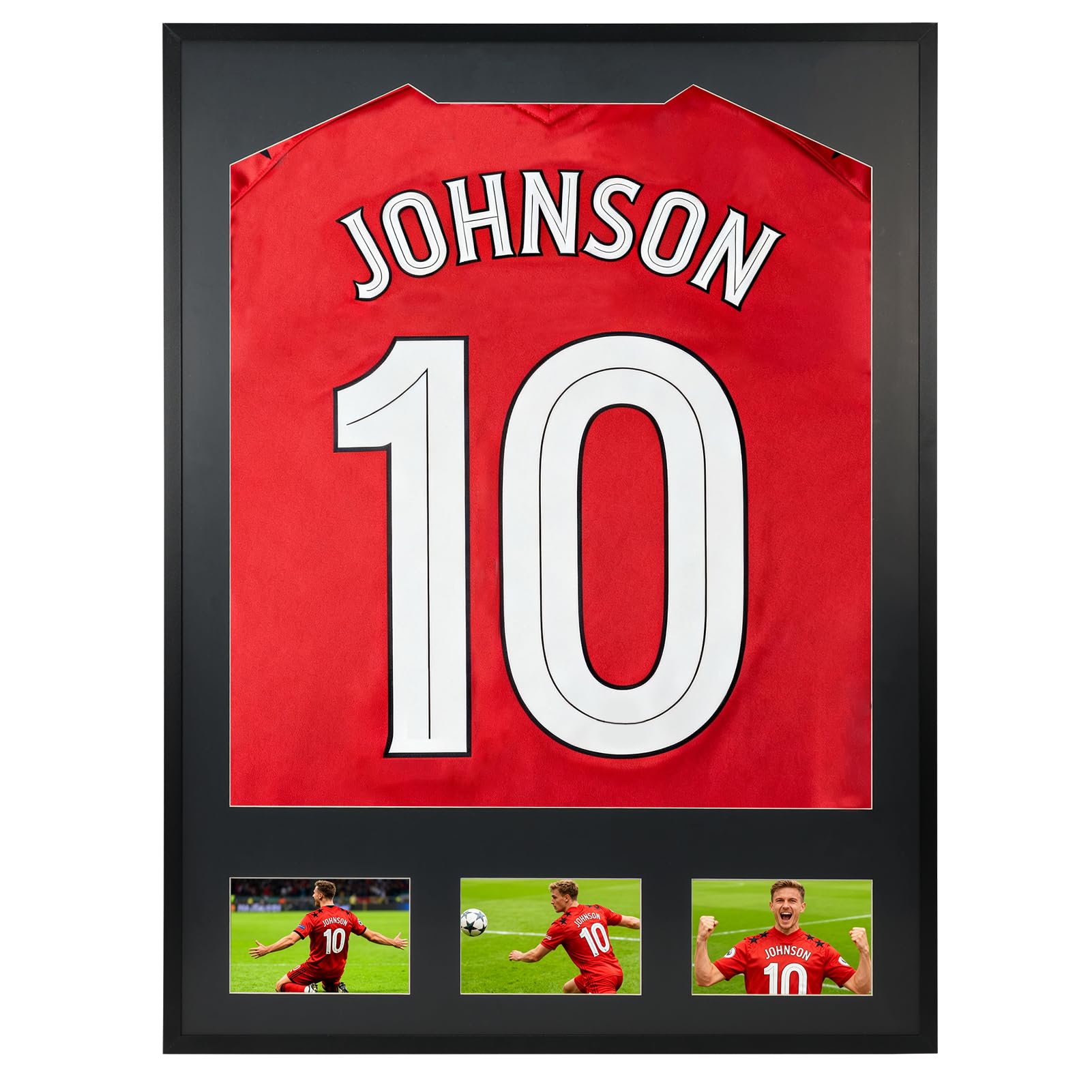 Giftgarden Football Shirt Frame Display Kit, Black Aluminium Frame for Football Shirts - Wall-Mounted Jersey Display for Football, Rugby, Cricket, and Band T-Shirts, 60x80 cm