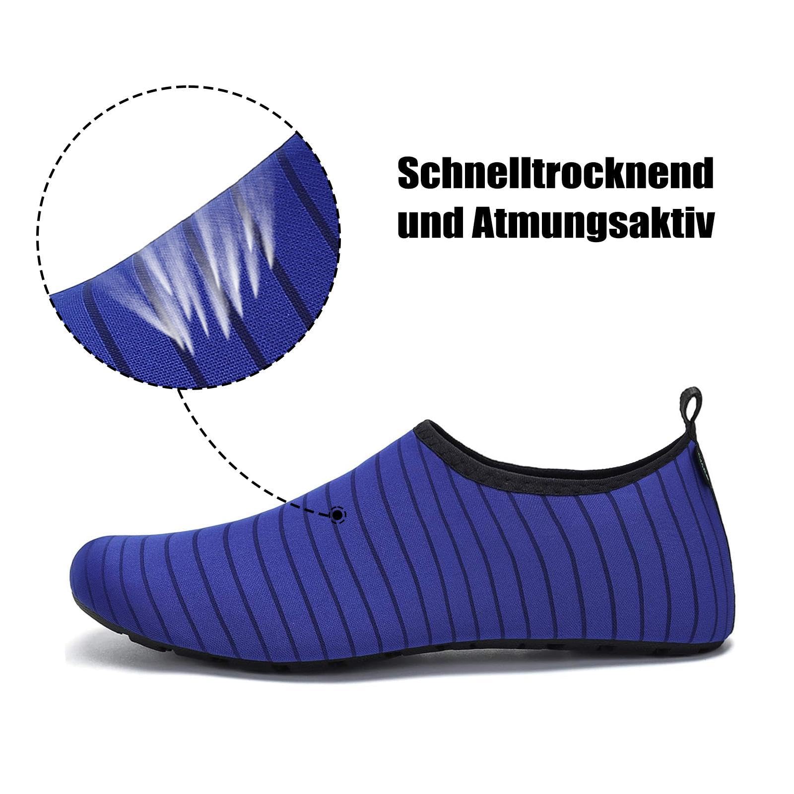 SAGUARO Escarpines Hombre Zapatillas de Agua Mujer Zapatillas Playa Secado Rápido Zapatos Agua Antideslizantes Calzado para Natacion Surf Acuaticas Piscina Azul Marino Gr. 40/41 EU
