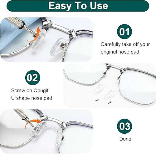 Miniatura 3 de 24 almohadillas de nariz de 3 tamaños, almohadillas de silicona para la nariz, correa de puente en forma de U, puente de sillín de repuesto,