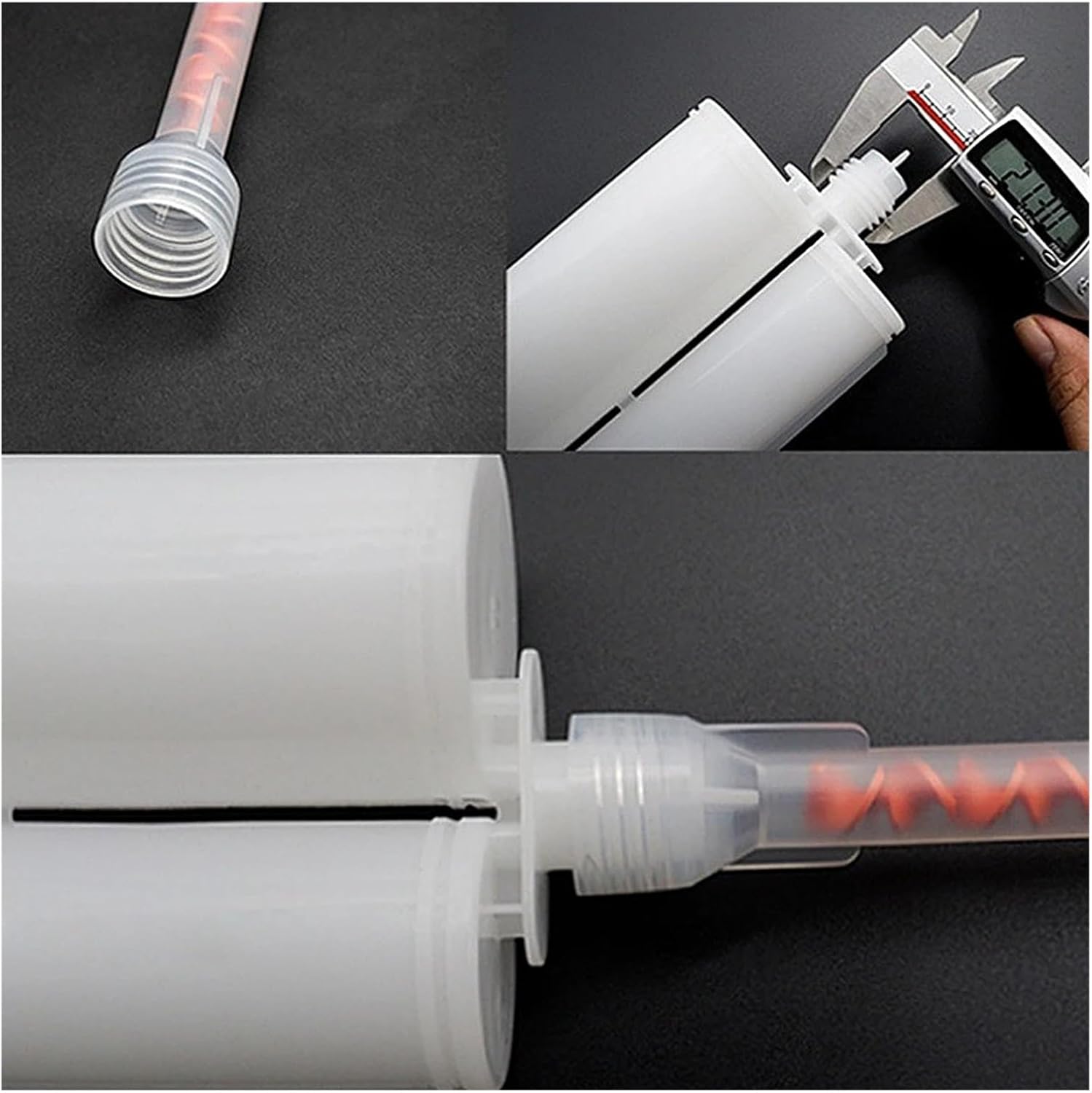 100pcs Dual Barrel Mixing Nozzle Static Mixing Nozzle Epoxy Mixing Tube Suitable for 200mL and 400mLDual Cartridges