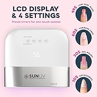 Vista 3 de SUNUV SUN3 - Luz UV profesional para uñas de gel, lámpara LED de uñas para esmalte de gel con 4 temporizadores y sensor, 39 cuentas LED, secadora UV