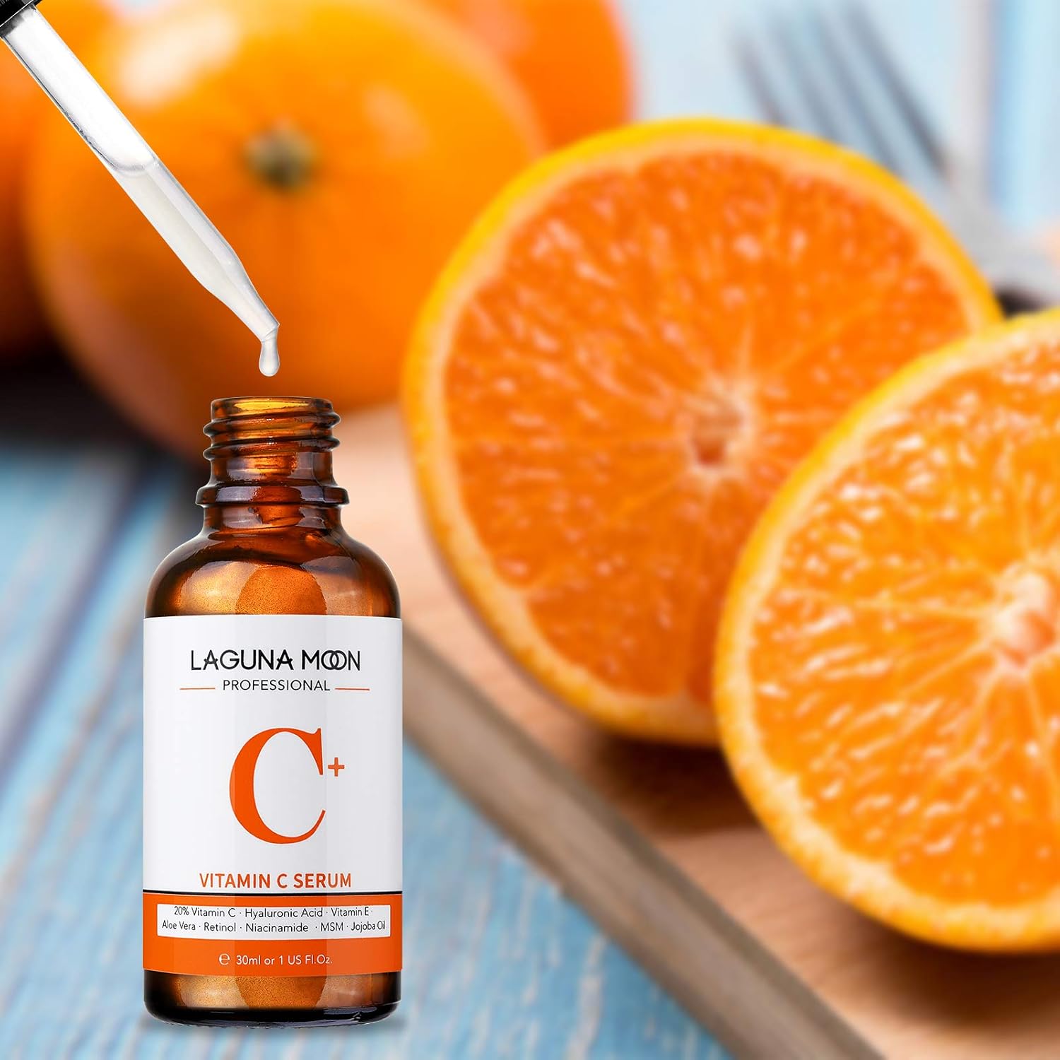 LAGUNAMOON 20 Vitamin C Serum for Face with Hyaluronic Acid, Retinol