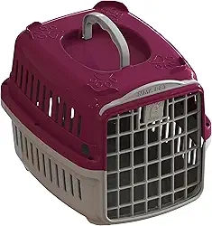 Caixa de Transporte Pet Gatos e Cães Pequeno Médio e Grandes (Vinho, Nº1 até 6kg)