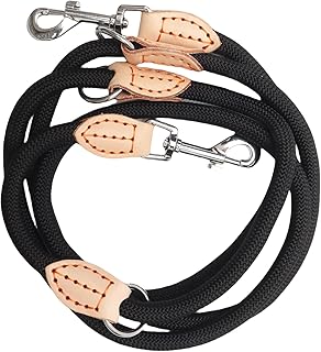 Hundeleine für Mittelgroße & Große Hunde, Multifunktionsleine Führleine für Hunde 2.1m Verstellbare mit 2 Karabiner, Robuste Nylon Dog Leash, Schleppleine Doppelleine für 2hunde (Schwarz, 1cm x 2.1m) product image