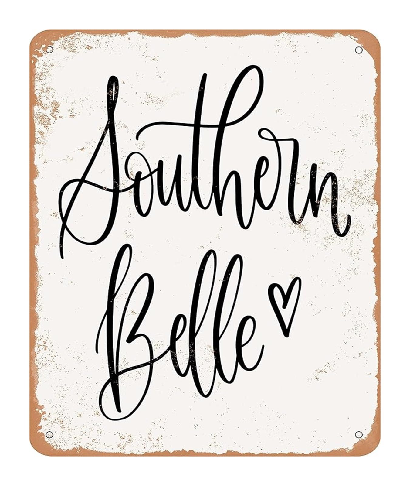 NWPNLXEA Rustic Southern Belle Metal Sign Vintage Tin Sign Farmhouse Wall Decor for Living Room 8 X 12 in