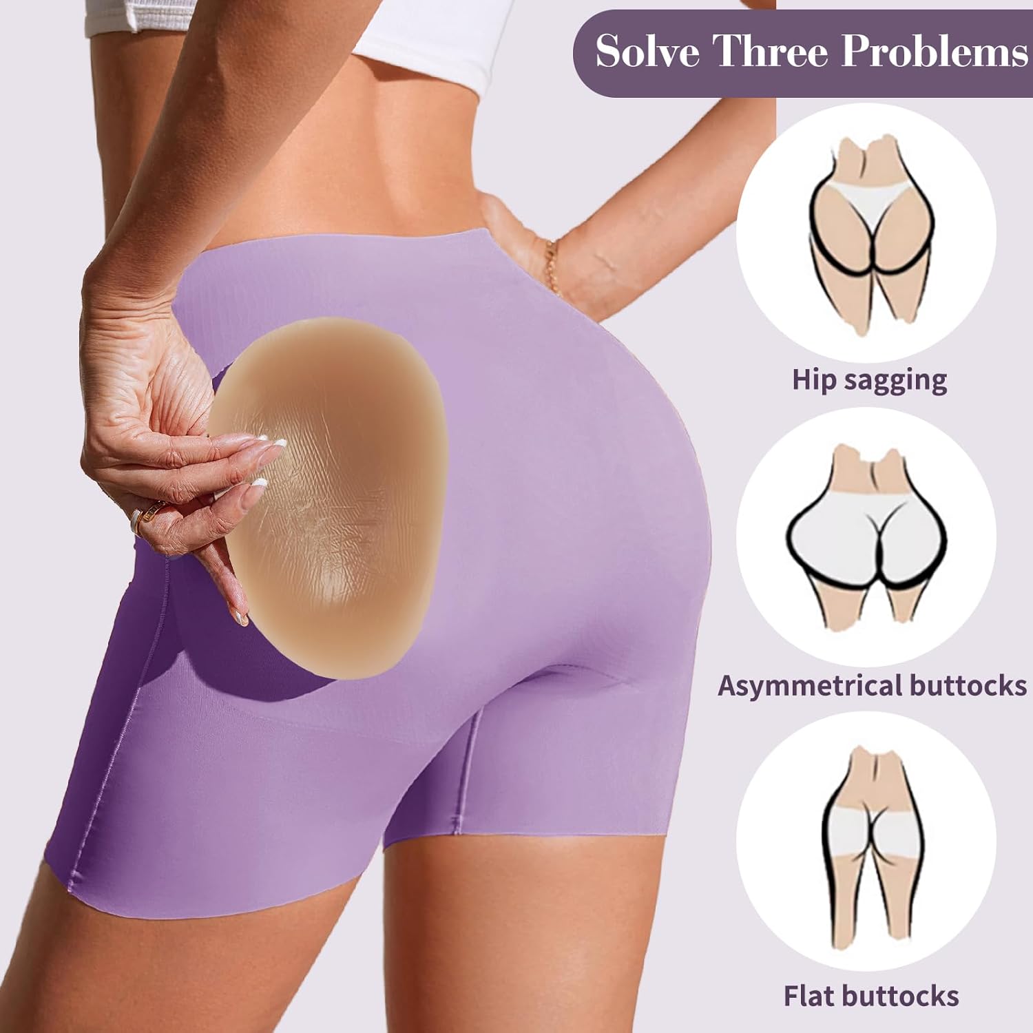 Silicone Butt Pads for Women - Seamless Self-Adhesive Hip Enhancer Pads, Body Shaping Underwear Inserts pads - Image 4