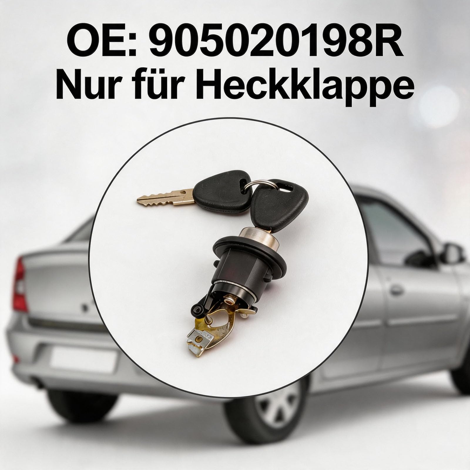 Serrure de coffre compatible avec Logan I (2008-2013) et Sandero I (2008-2012), serrure de hayon de rechange pour OE 905020198R