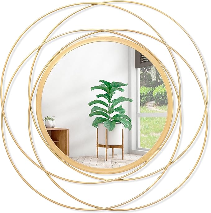 HLFMVWE Gold Circle Mirror Wall Decorative Metal Wall