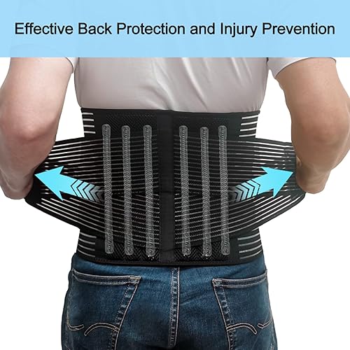 Miniatura 2 de TESETON Soporte de espalda para hombres y mujeres, cinturón de apoyo para aliviar el dolor de espalda baja hernia discal, ciática, escoliosis, malla