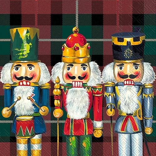 Boston International IHR - Servilletas de papel de 3 capas, tamaño de cóctel de 20 unidades, Nussknacker