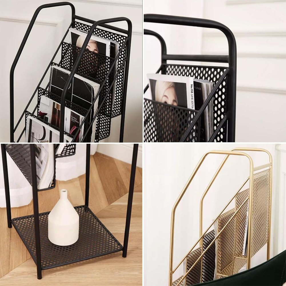 Espositore da pavimento nero per CD, DVD, riviste e bambini Boo Iron Design per giornali e promozioni Dimensioni: 30,5 x 30,5 x 96,5 cm robusto e slish.