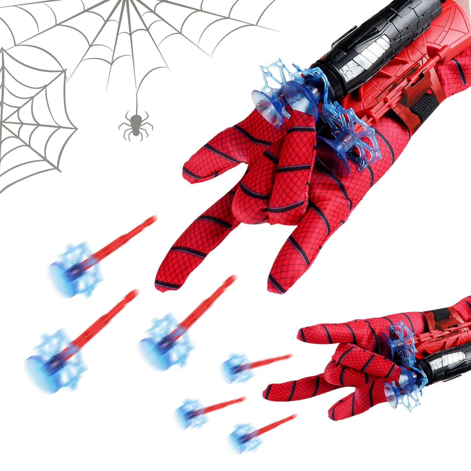 Launcher Glove,2 Set Guantes Spider Niño,Guantes de Lanzador,Guante Hero Launcher,Guantes Niño,Spider Guantes Cosplay para Niños,para Niño Regalos