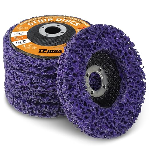 5" x7/8'' Stripping Discs Rust Remover Wheel Remove Paint and Oxidation Poly Strip Wheel Disc Abrasive Angle Grinding Wheel - 5 Pack(Purple)