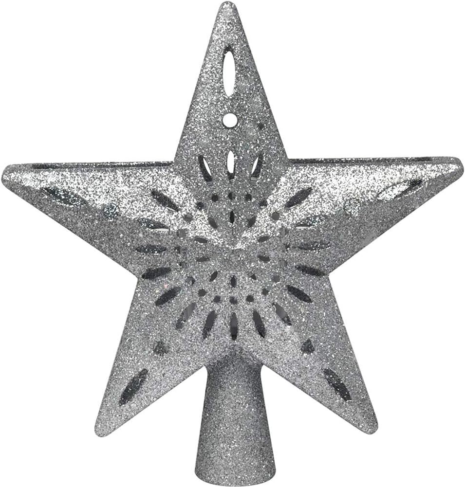 Celebrate A Holiday Christmas Tree Lighted Star Tree Topper Projector - Beautiful LED Rotating Snowflakes for Christmas Decorations - 3D Glitter Star Tree Light - UL Listed for Safety