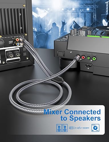 Vista 36 de Divisor RCA de 3 pies/3.3 ft, divisor RCA Y de 1 macho a 2 machos, cable de audio estéreo digital, transmisión bidireccional, doble blindaje