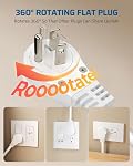 DEWENWILS 360° Rotating Flat Plug Extension Cord, 6FT Extension Cord Rotating Plug, 3 Prong 16/3C Grounded Flat Power Cable for Indoor Narrow Space, 13A/125V/1625W SJT-3, ETL Listed, White