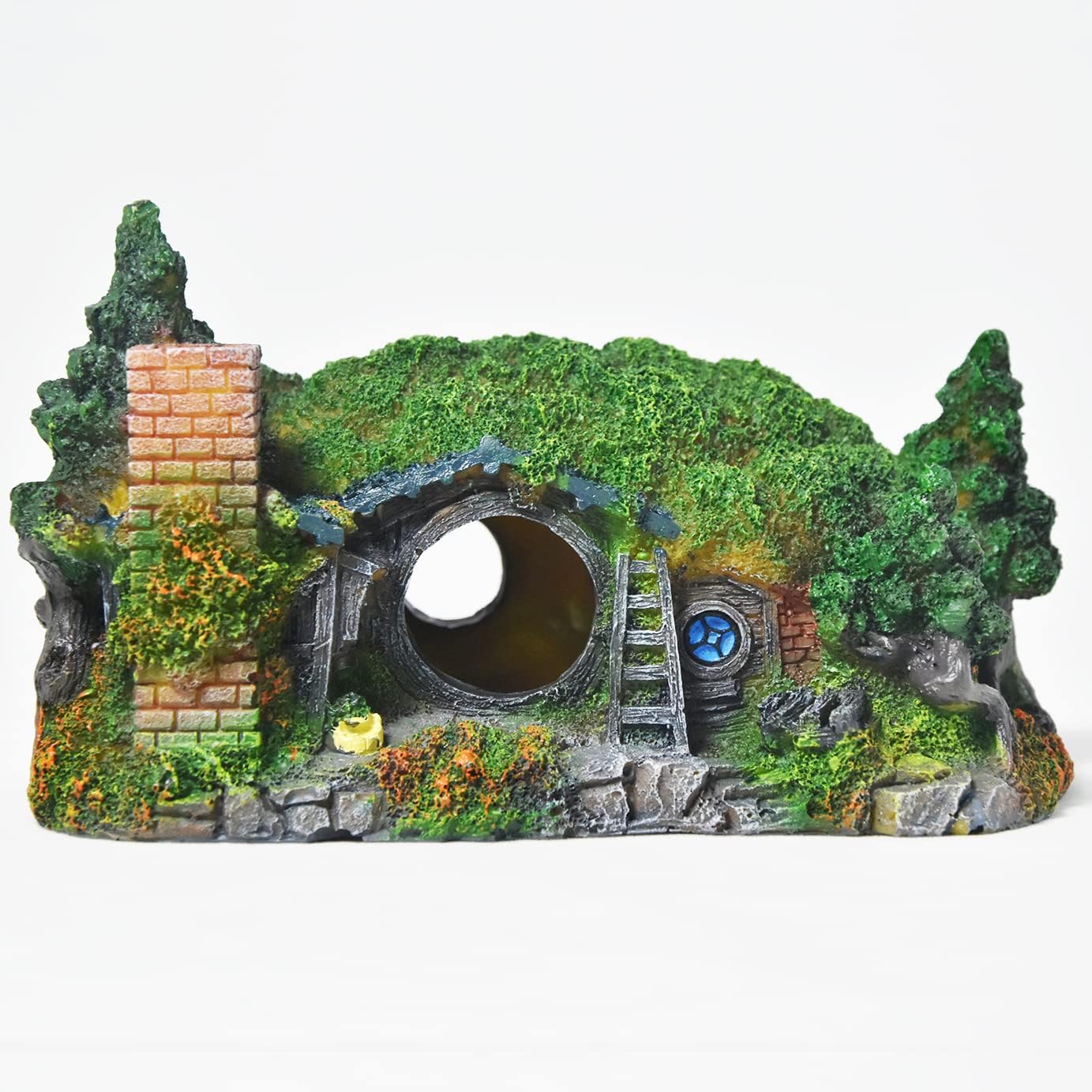 AIGOUT Aquarium Decorations Hobbit Castle Fish Tank Accessories Betta Toys Decoration for Aquarium Scene Arrangement Ornaments Fish Tank Resin Decorate (Hobbit)