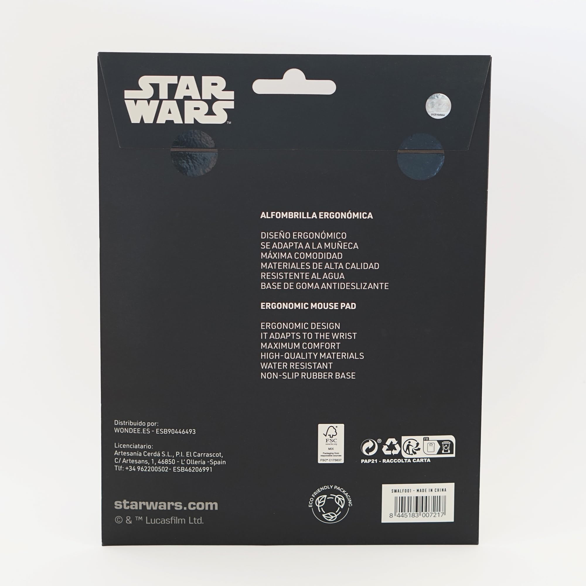 WONDEE Star Wars Alfombrilla Ratón Ergonómica de Darth Vader, Alfombrilla Raton Gel con Reposamuñecas Antideslizante, Mouse Pad Star Wars