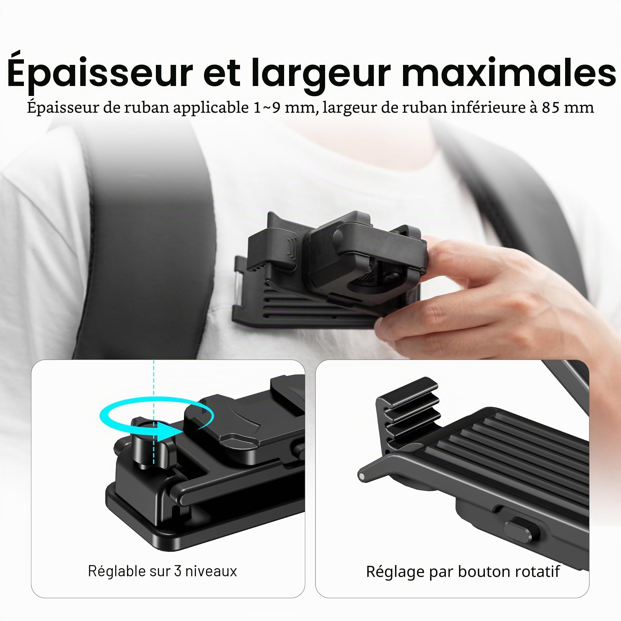 STARTRC VCR Selfie Stick Holster Sac à Dos Sangle Clip Support pour Insta 360 X5 X4 Go Ultra ACE Pro 2 Réglable Quick Release pour Pro Hero 13 12 Max 2 pour DJI Osmo Nano Action 5 Accessoires