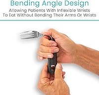 Vista 5 de Vive Juego de utensilios adaptativos, cubiertos para ayudar a la artritis para Parkinson, temblores de manos, fácil agarre para sacudir y temblar