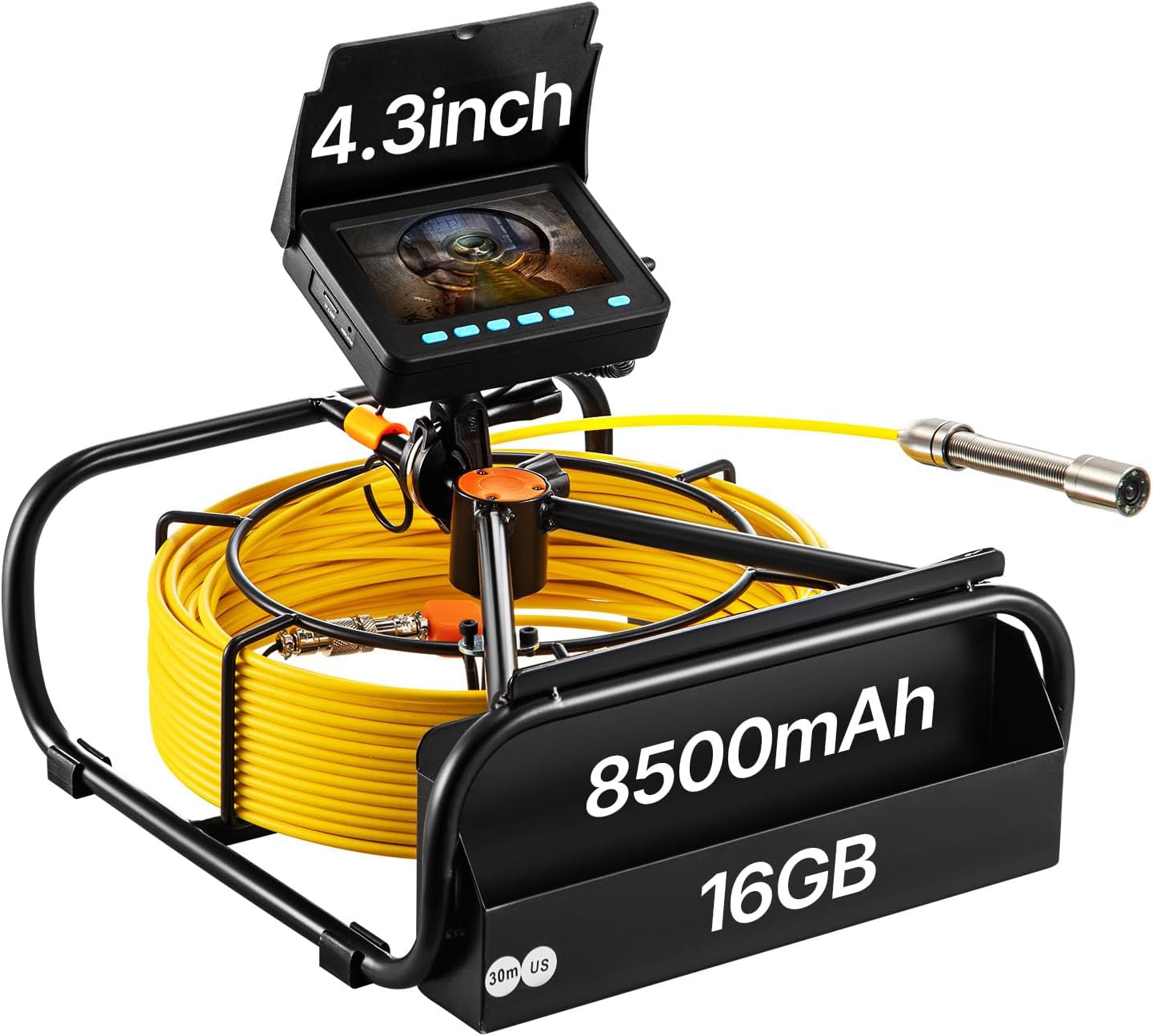 Sewer Camera, 65.6FT Snake Cam with DVR Video, Pipe Inspection Equipment 4.3 inch LCD Screen, Industrial Borescope Endoscope Waterproof IP68 with LED Lights, for Duct HAVC Drain Pipe Plumbing