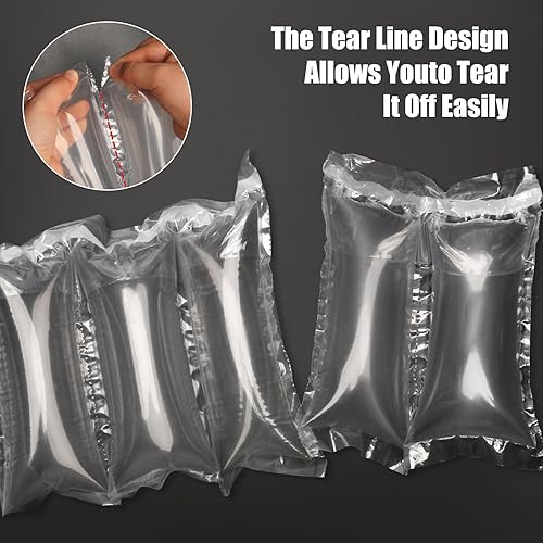 Miniatura 7 de 400 almohadas de aire inflables para envío de 3.54 x 7.87 pulgadas, bolsas de aire inflables con bomba, rollo de plástico transparente para embalaje