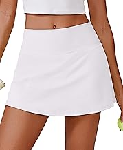 PINSPARK Womens Tennis Skirt High Waisted Golf Skort with 2 Pockets Stretchy Athletic Skirts for Workout Pickleball Running