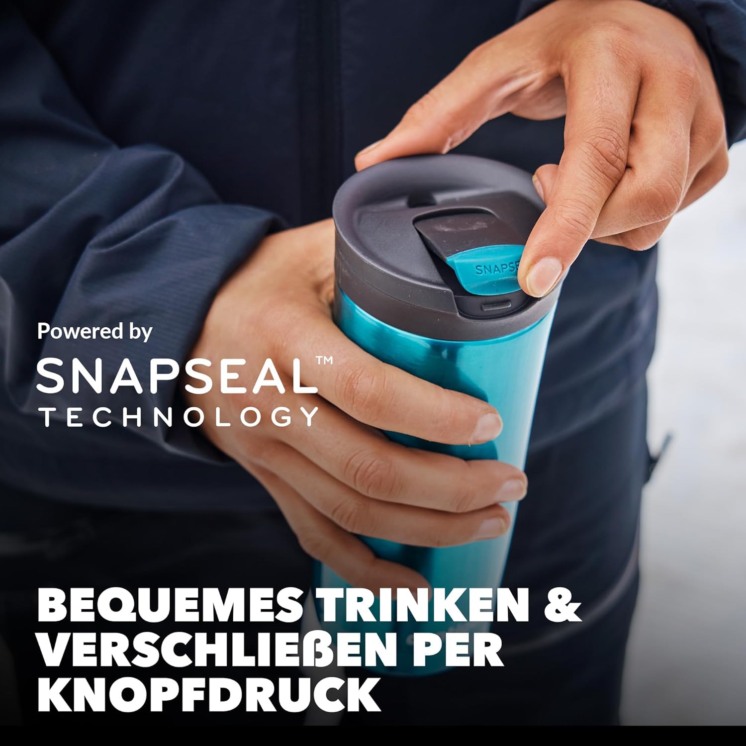 Contigo Huron Snapseal Travel Mug, Stainless Steel Thermal Mug, Vacuum Flask, Leakproof Tumbler, Coffee Mug with BPA Free Easy-Clean Lid, 470 ml