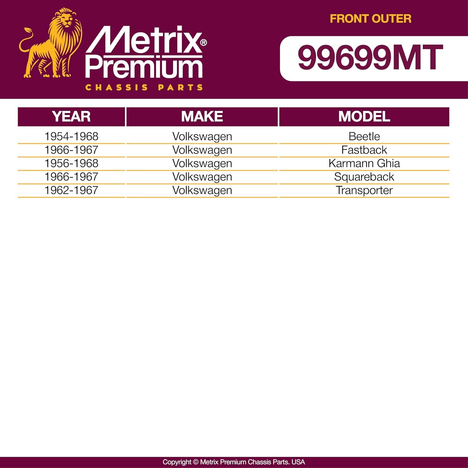 Metrix Premium Chassis Parts - Front Left & Right Outer Tie Rod End Kit Fits 54-68 Volkswagen Beetle, 66-67 Fastback, Squareback, 56-68 Karmann Ghia, 60-67 Transporter, ES418R ES418L Made in Europe
