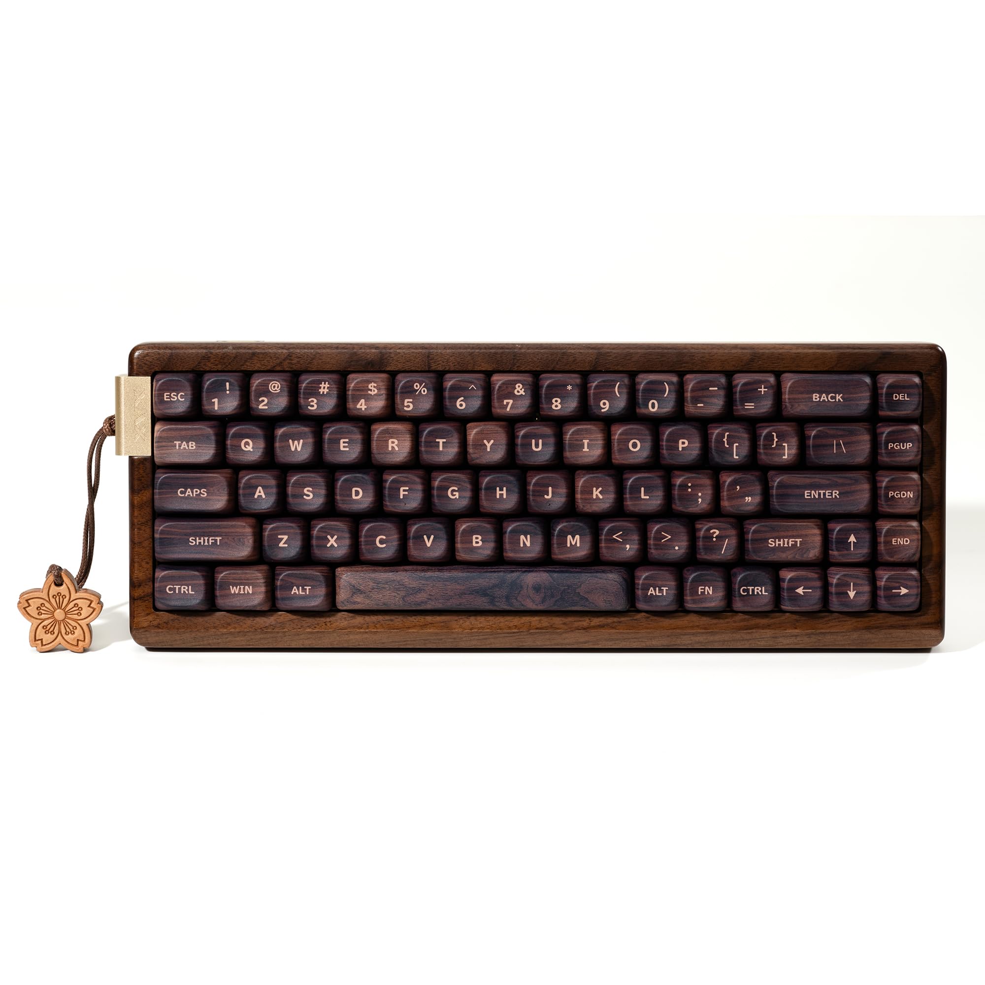 XVX MU68 Wooden Keyboard,Wireless RGB Mechanical Gaming Keyboard | Walnut Wood Case,BT/2.…