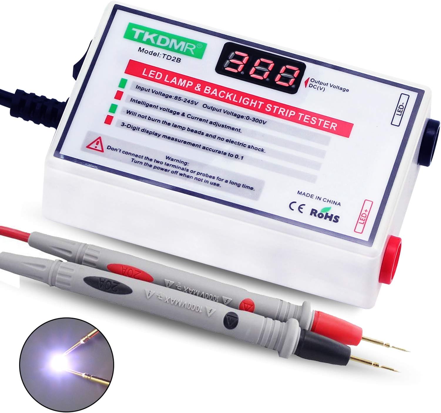TKDMR LED Lamp Bead TV Backlight Tester - for All LED Lights Repair Output 0-300V (0-300V 30mA)