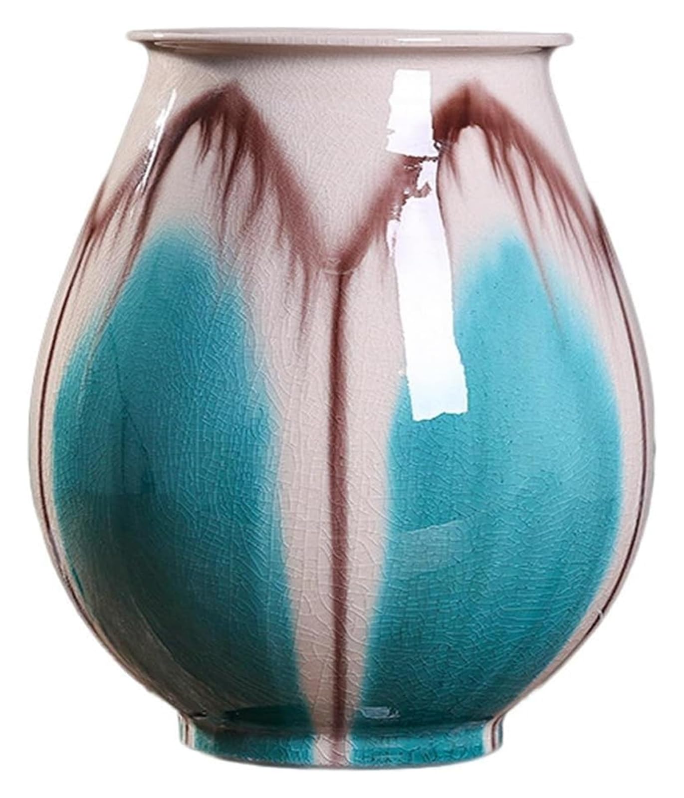 Vase Desktop Ceramic Decorative Living Room Crafts Ornaments Dried Flowers Flower Arrangement(B-w18 X H25cm)