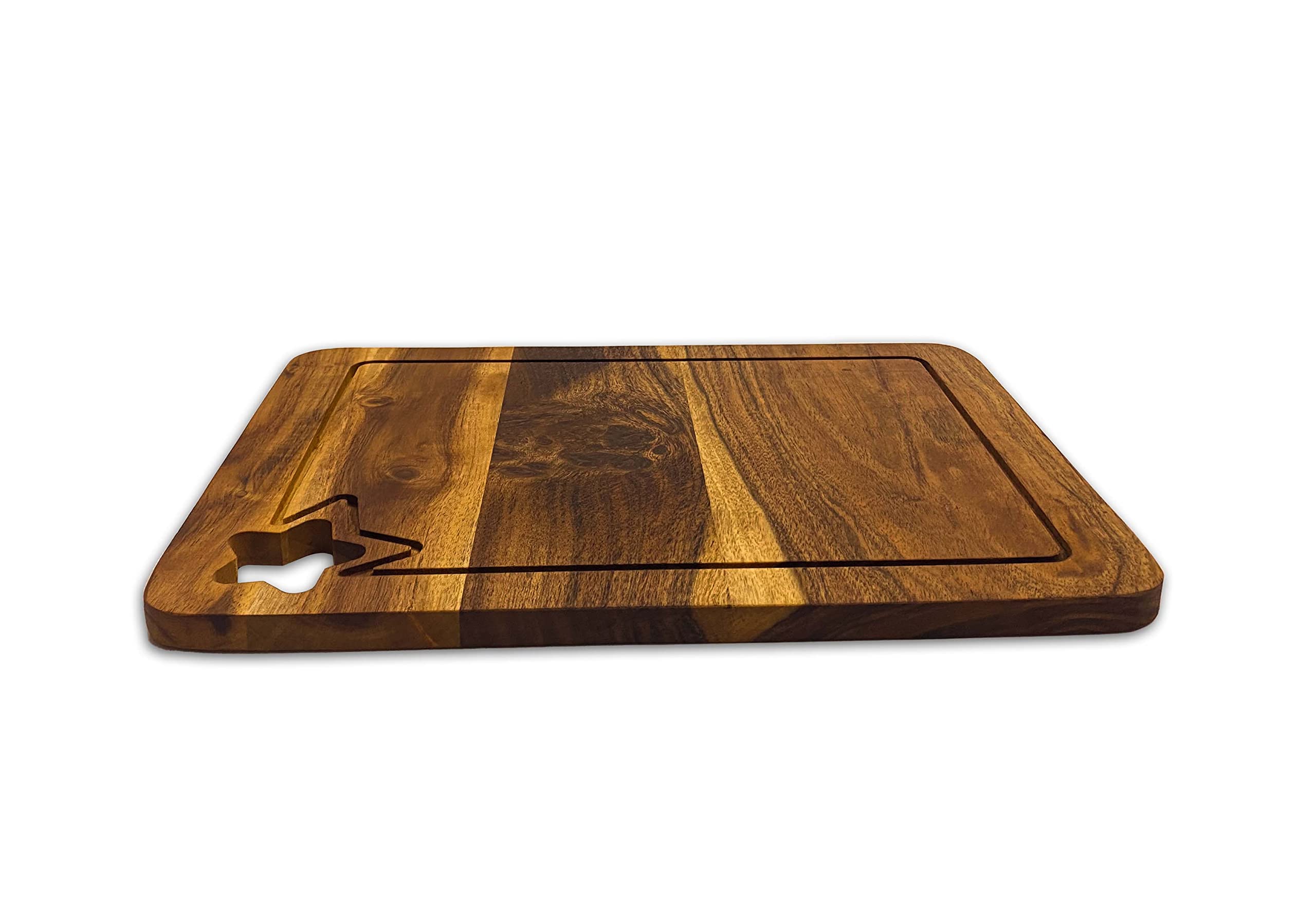Affinity Decor - Tabla De Cortar De Madera Para Cocina Con Forma De Estrella Y Ranuras, Tabla De Cortar Decorativa De Navidad Para Queso Y Verduras Y