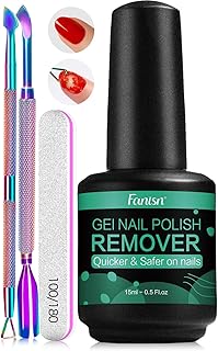Gel Nail Polish Remover with Tools, 15ml (0.5 fl oz) - Acetone-Free, Quick Removal in 2-5 min, No Foil Soaking Needed, Safe for Natural Nails，Home DIY Use