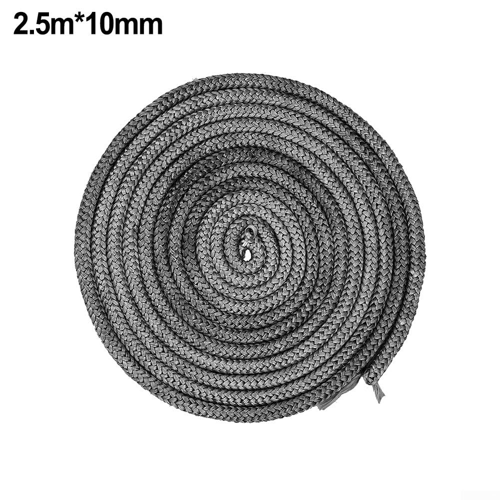 Guarnizione in corda di vetroresina, Guarnizione della corda guarnizione stufa in fibra di vetro for pellet tronchi a legna 8-16mm 2,5 m nero(2.5m*10mm)