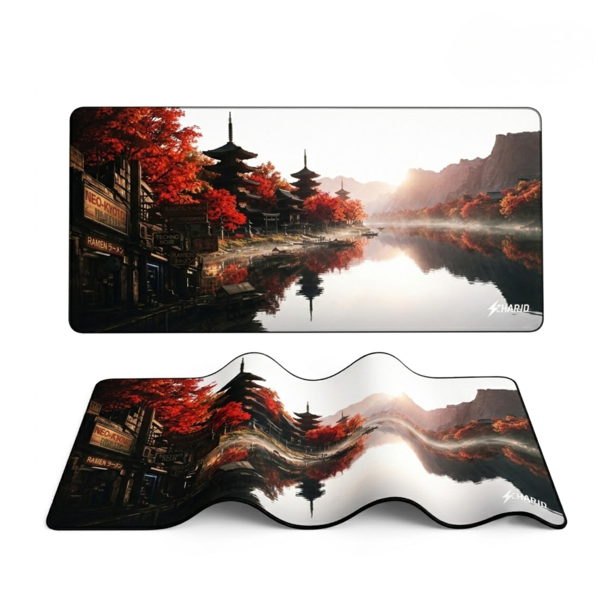 Extra Large Desk Mat 23x11 – Japanese Autumn Pagoda Gaming Mouse Pad, Non-Slip Extended Mouse Pad for PC & Laptop, Full Size Keyboard Mat, Premium Table & Office Accessories-image-15